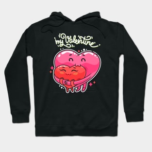 Two Hearts Hugging My Valentine Love Day Gift Hoodie